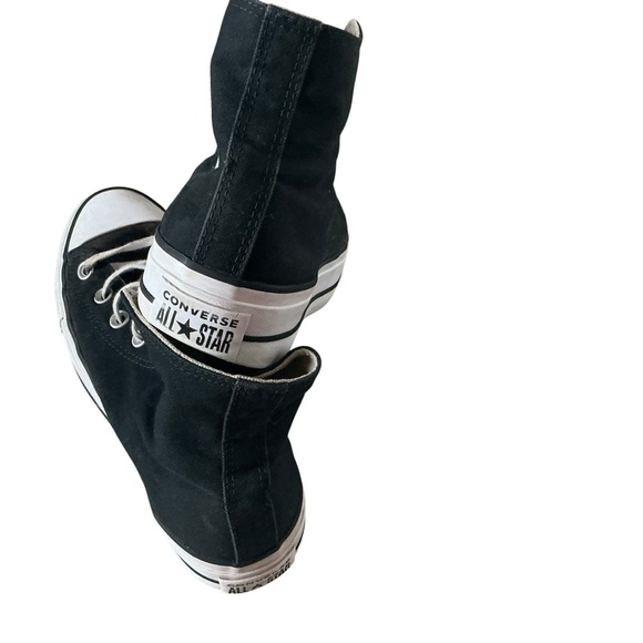 Converse Chuck Taylor all star lift high black white sneakers women size 7 - Picture 4 of 8